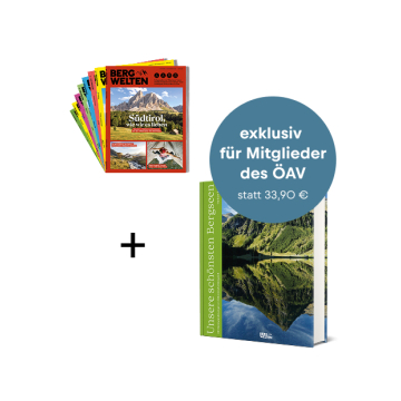 Cover Bergwelten und Cover Bergseenbuch